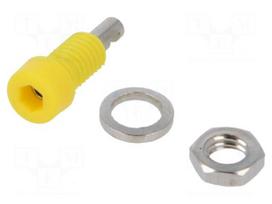 Laboratory connector: 2mm banana | socket | 10A | 60VDC | yellow | 5mΩ