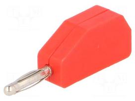 Laboratory connector: 2mm banana | plug | 10A | 33VAC | 70VDC | red
