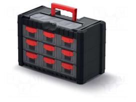 Set with containers | polymer | transparent | black | 400mm | 200mm