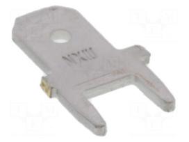 Terminal: flat | 6.35mm | 0.8mm | male | THT | on PCBs | brass | tinned