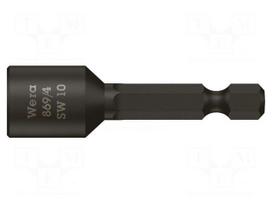 Screwdriver bit | 6-angles socket | 1/4" | HEX 9mm | without magnet
