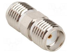 Adapter | SMA female,both sides | Insulation: PTFE | 50Ω | brass