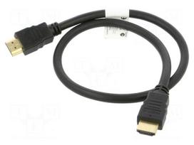Cable | HDMI plug,both sides | PVC | 3D,4K,ARC,CEC 2.0 | 0.5m | black