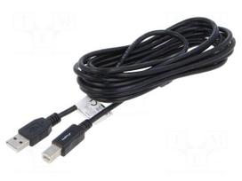 Cable | USB 2.0 | USB A plug,USB B plug | gold-plated | 3m | black | box