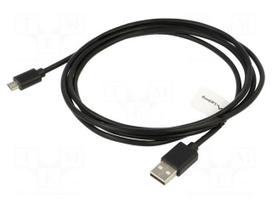 Cable | USB 2.0 | USB A plug,USB B micro plug | gold-plated | 1.8m