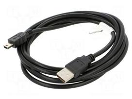 Cable | USB 2.0 | USB A plug,USB B mini plug | gold-plated | 1.8m