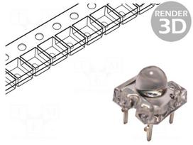 LED | RGB | 3000mcd,4000mcd,10000mcd | 45° | Front: convex | 5.1mm
