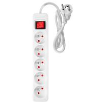 Elektros prekės // Maitinimo prailgintuvų, skirstytuvų ir UK bei USA adapterių rinkinys // Przedłużacz listwowy 1.5 m, 3 x 1.5 mm2, 5G, biały, ON/OFF