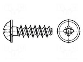 Screw | for plastic | 5x12 | Head: cheese head | Pozidriv | PZ2