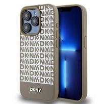 Kitas telefono priedas DKNY  DKNY Leather Printed Pattern Metal Logo MagSafe Case for iPhone 15 Pro Max - Brown