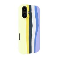 Nugarėlės dėklai Evelatus Apple iPhone 16 Multi-Colored Silicone Case With MagSafe Crimson White