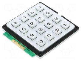 Keypad: metal | No.of butt: 16 | none | metal | 200mΩ | 1.2N | 20mA | W: 65mm