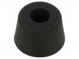 Screw fastened foot | H: 11.1mm | black | Dim: Ø19.1mm | Cutout: Ø3.8mm