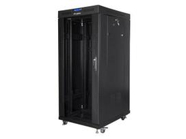 FLOOR-STANDING RACK CABINET 19" 27U 800X1200 BLACK LCD GLASS DOOR LANBERG (FLAT PACK)