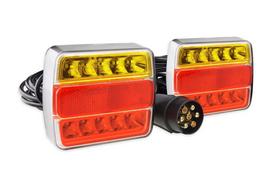 Automobilių lemputės, Motociklų ir traktorių technikos šviestuvai // LED darbo šviestuvai automobiliams ir specialiajai technikai // Zestaw świateł led do przyczepki na magnes 12v amio-02141