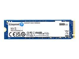 Kingston SSD | NV3 | 500GB | SSD form factor M.2 2280 | Solid-state drive interface PCIe NVMe Gen 4.0 (x4) | Read speed 5000MB/s | Write speed 3000MB/s