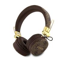 Adapteris Guess  Guess PU Leather 4G Metal Logo BT5.3 Stereo Headphone Brown