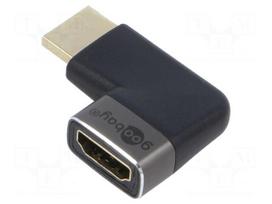 Adapter | HDMI socket,HDMI plug 90° left/right | aluminium