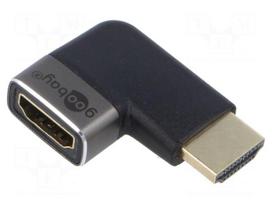Adapter | HDMI socket,HDMI plug 270° left/right | aluminium
