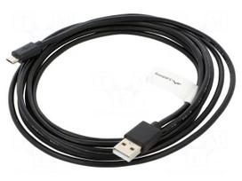 Cable | USB 2.0 | USB A plug,USB B micro plug | gold-plated | 3m