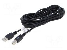 Cable | USB 2.0 | USB A plug,USB B plug | gold-plated | 1.8m | black