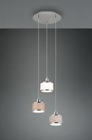 Trio Kaprun piekarama lampa 3-pc E14 chrome/multicolor brushed steel 311630306 4017807581164