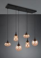 Trio Lumina piekarama lampa 6-pc E14 matt black/amber brushed steel 317000613 4017807577730