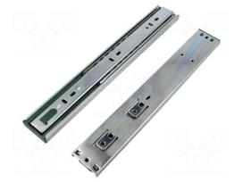 Ball guide | zinc plated steel | L: 300mm | 25kg | silent closing