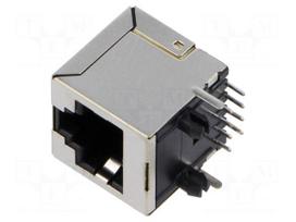 Connector: RJ45 | socket | PIN: 8 | Cat 6 | shielded | 8p8c | THT | angled