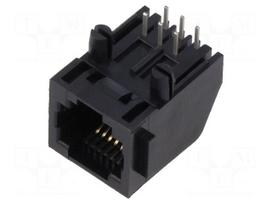 Connector: RJ12 | socket | PIN: 6 | 6p6c | on PCBs,PCB snap | THT