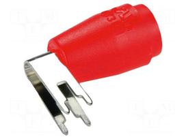 Laboratory connector: 4mm banana | socket | red | 25A | 27.7mm | PCB