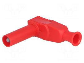 Laboratory connector: 4mm banana | plug | 20A | 1kVAC | red | insulated