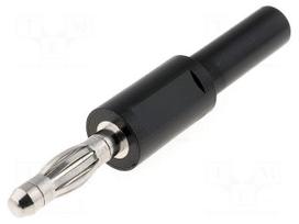 Laboratory connector: 4mm banana | plug | 10A | 30VAC | 60VDC | black