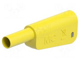 Laboratory connector: 4mm banana | plug | 32A | 1kV | yellow | screw