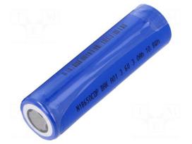 Re-battery: Li-Ion | 18650,MR18650 | 3000mAh | 3.6V | Ø18.55x65.2mm
