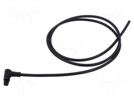 Connector: M8 | 1m | male | PIN: 3 | 3A | 60V | IP67 | angled | plug