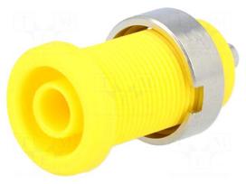 Laboratory connector: 4mm banana | socket | 1kV | 25A | yellow