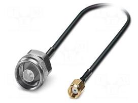 Cable | 0.5m | N male,RP-SMA male | FRNC | shielded connectors | black