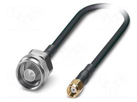 Cable | 2m | N male,RP-SMA male | FRNC | shielded connectors | black