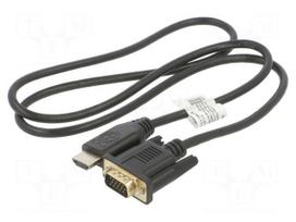 Accessories: connection cable | black | 1m | HDMI plug,VGA