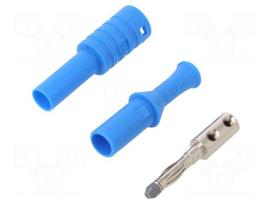 Laboratory connector: 4mm banana | plug | 36A | 1kVAC | blue | 63mm | 8mΩ