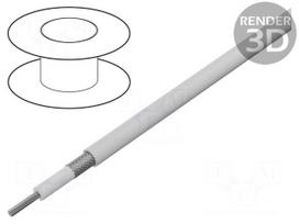 Wire: coaxial | RG188A/U | stranded | CCS | PTFE | white | 2.7mm