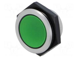 Indicator: LED | flat | green | 24VDC | 24VAC | Ø30mm | IP67 | connectors