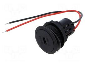 USB power supply | USB C socket,USB C Power Delivery | 3A | black