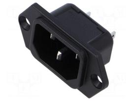 Connector: AC supply | socket | male | 10A | 250VAC | C14 (E) | 6100-3