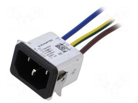 Connector: AC supply | socket | male | 10A | 250VAC | C14 (E) | 5121 | IP40