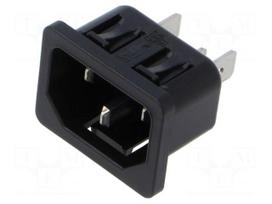 Connector: AC supply | socket | male | 10A | 250VAC | C14 (E) | 6100-4