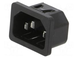 Connector: AC supply | socket | male | 10A | 250VAC | C14 (E) | 6100-4