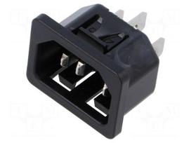 Connector: AC supply | socket | male | 10A | 250VAC | C14 (E) | 6100-4