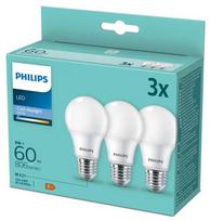 PHILIPS LED 60W A60 E27 Ļoti auksti balta 6500K matēta 3 gab spuldze 8719514403826 929002306436